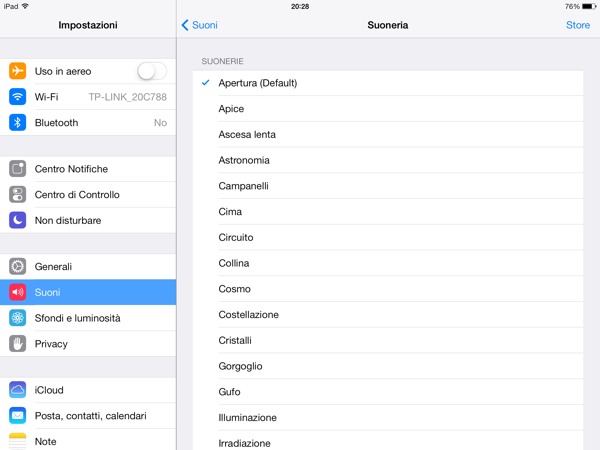 Le nuove suonerie di iOS 7