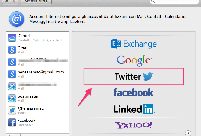 [Come si fa] Aggiungere gli account social, email e di foto sharing a Mac OS X Mavericks